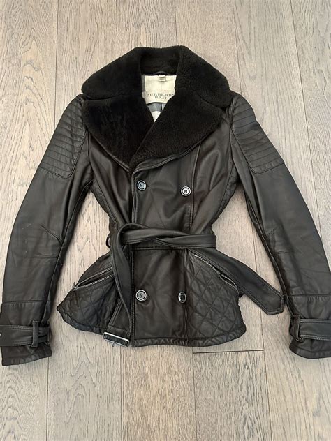 burberry brit lambskin biker jacket shearling